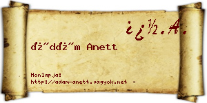Ádám Anett névjegykártya