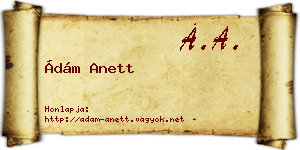 Ádám Anett névjegykártya